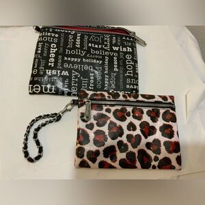 Brighton  Set 2 Piece Make up P.vc Cosmetic Bags Leopard Print & holiday